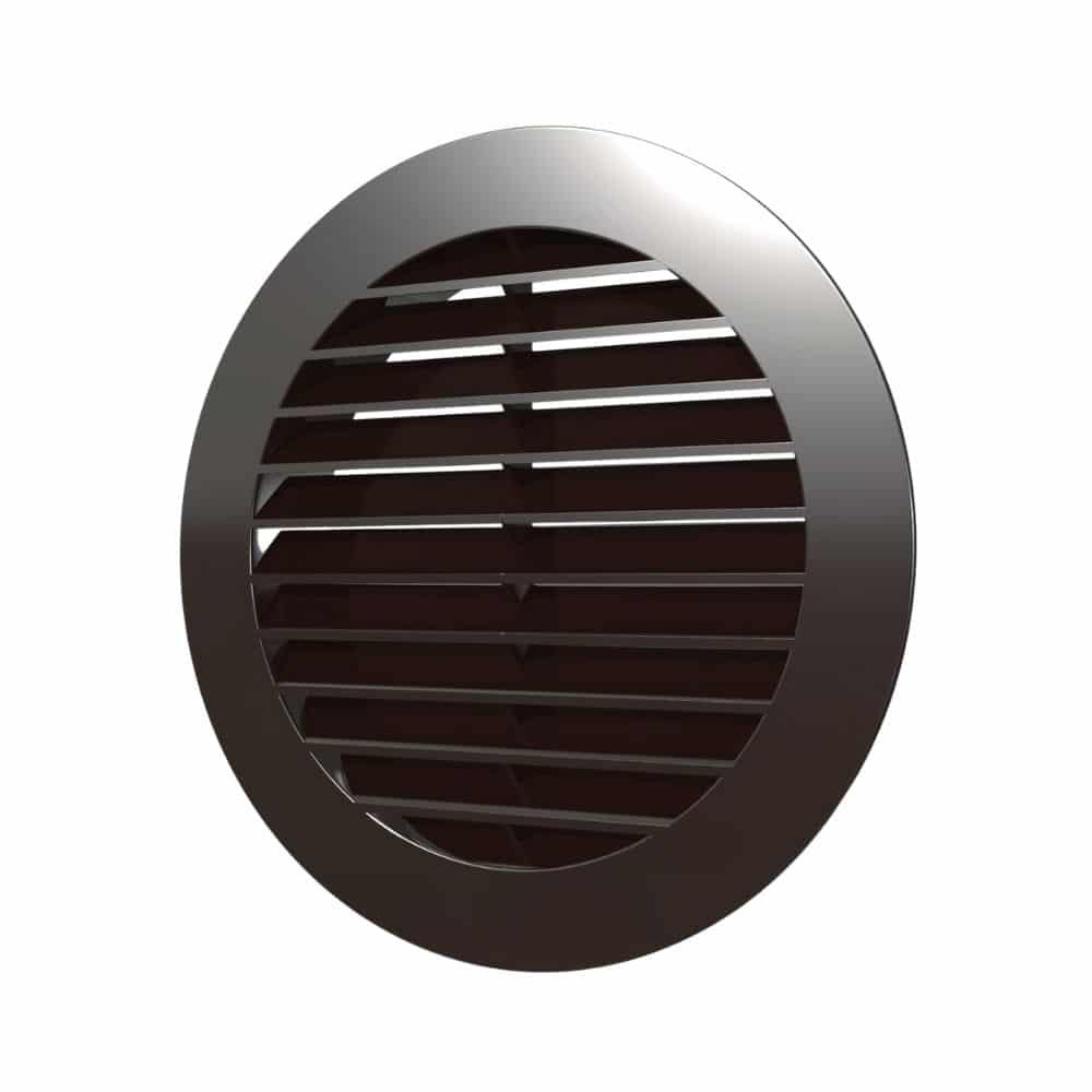 grila ventilatie rotunda o100mm, exterior o130mm, asa plastic brown